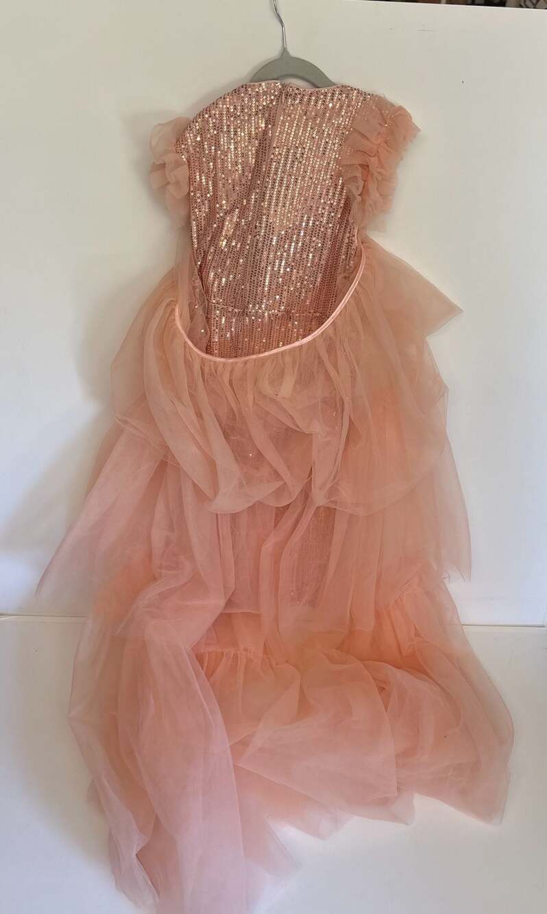 Grace Karin Girls Sequin Ruffle Tulle Layered Maxi Party Dress